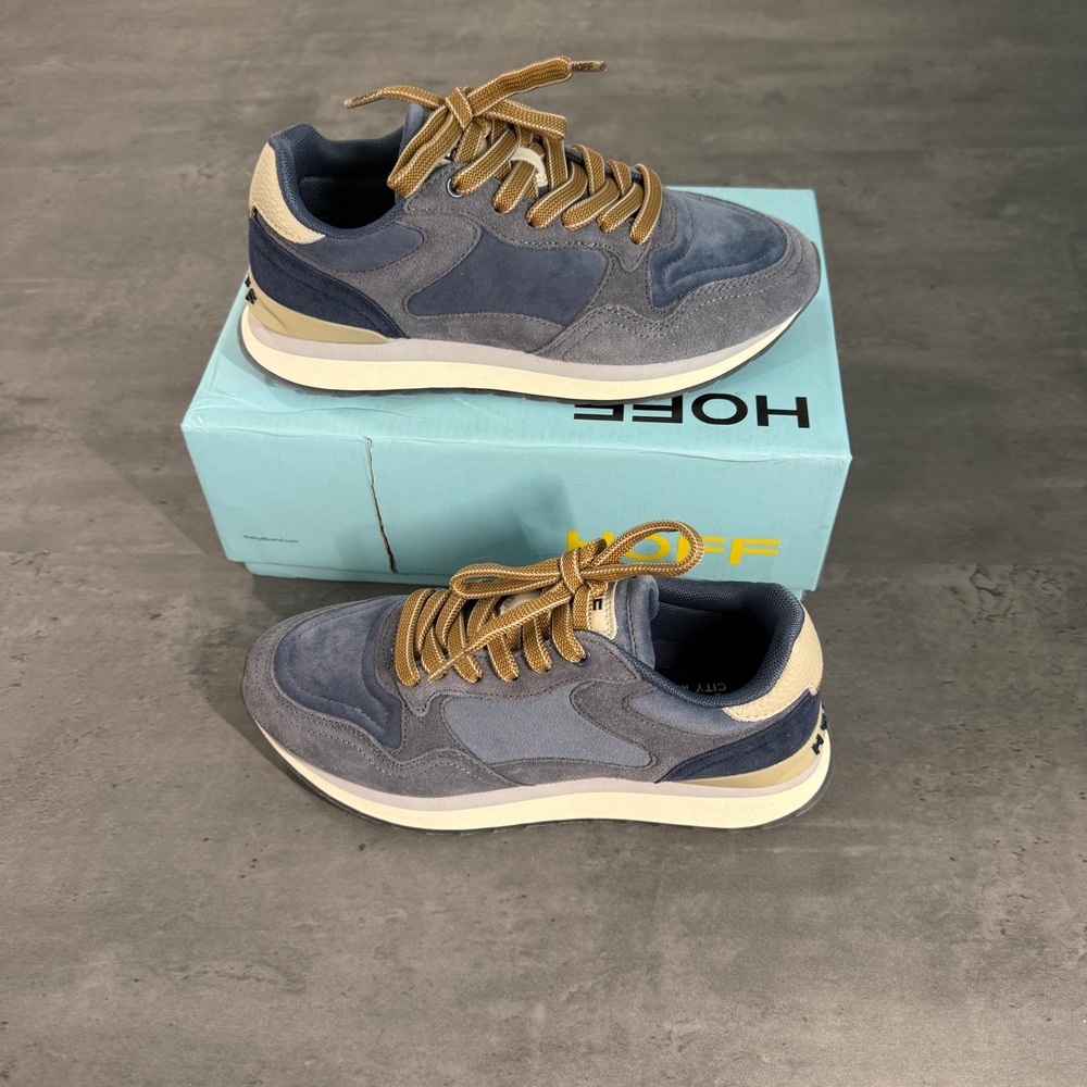HOFF City Miami Sneakers Womens 6/6.5 Blue Grey Brown Suede Low Top Trainers